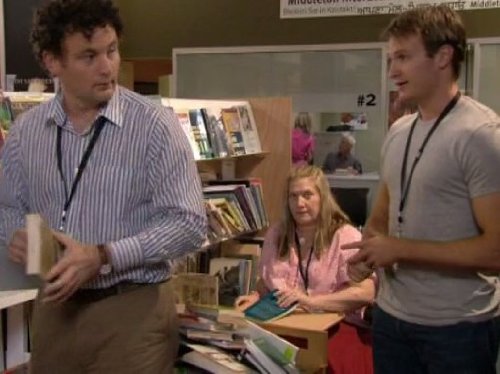 Stephen Ballantyne, Josh Lawson, and Heidi Arena in The Librarians (2007)