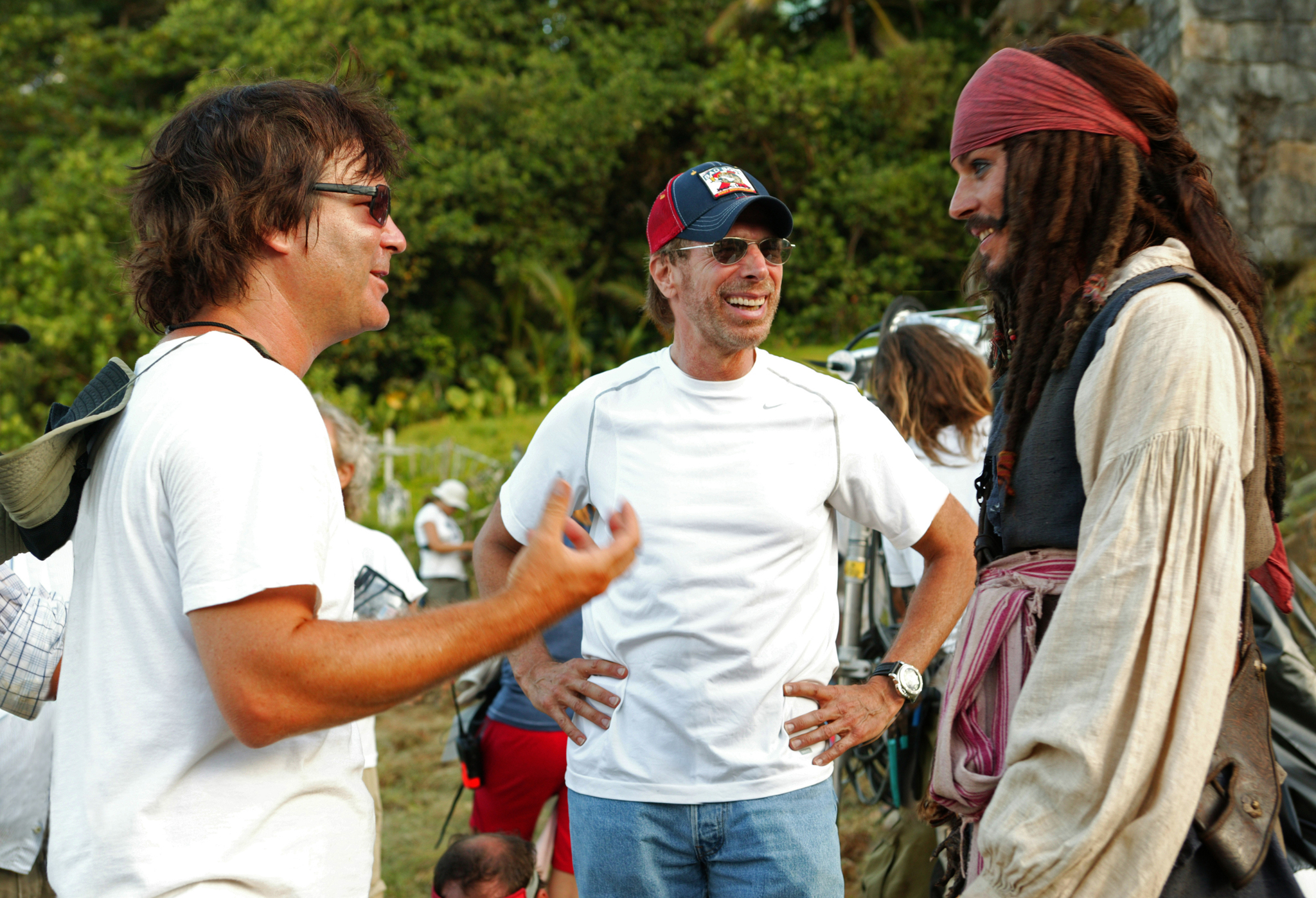 Johnny Depp, Jerry Bruckheimer, and Gore Verbinski in Pirates of the Caribbean: Dead Man's Chest (2006)