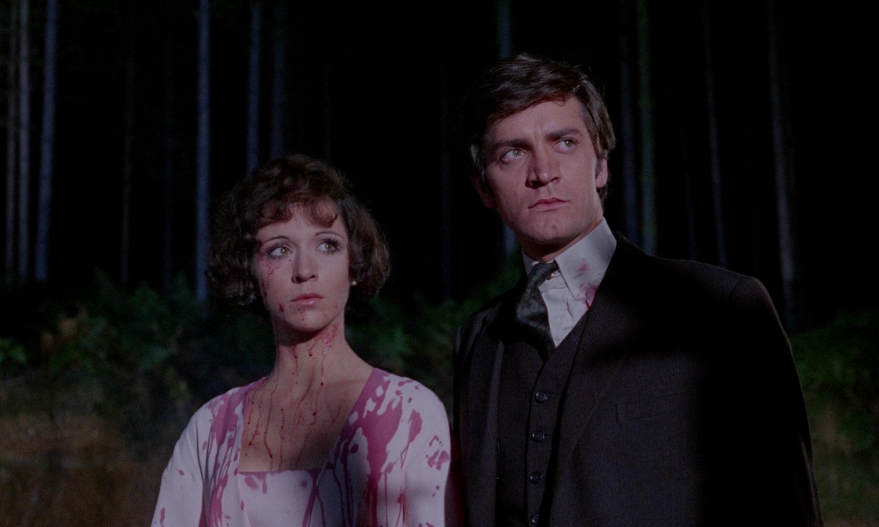 Nike Arrighi and Patrick Mower in The Devil Rides Out (1968)