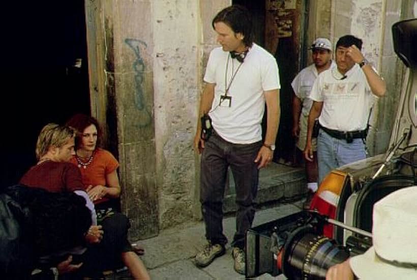 Director Gore Verbinski (standing center) with his stars and crew