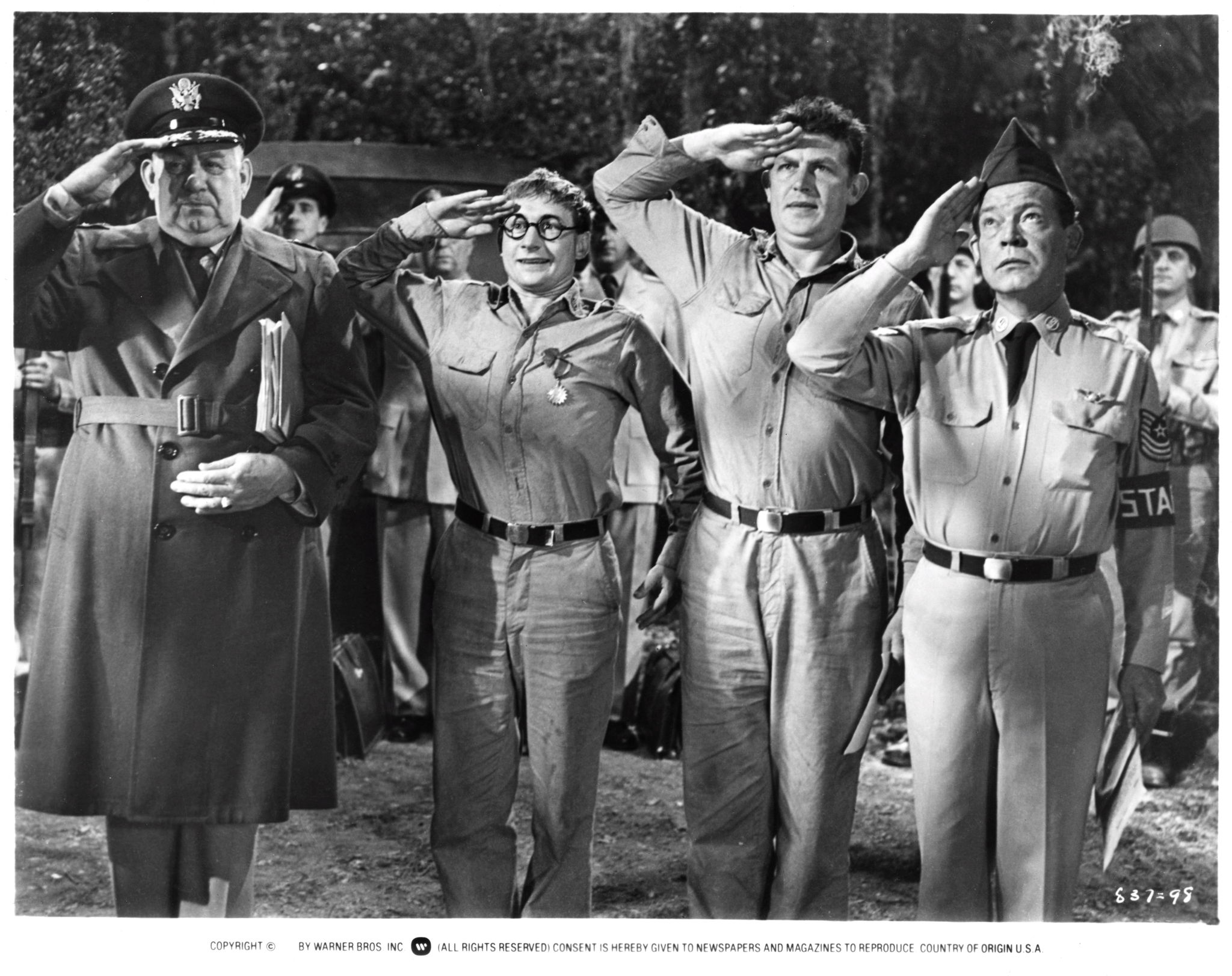 Nick Adams, Andy Griffith, Myron McCormick, and Howard Smith in No Time for Sergeants (1958)