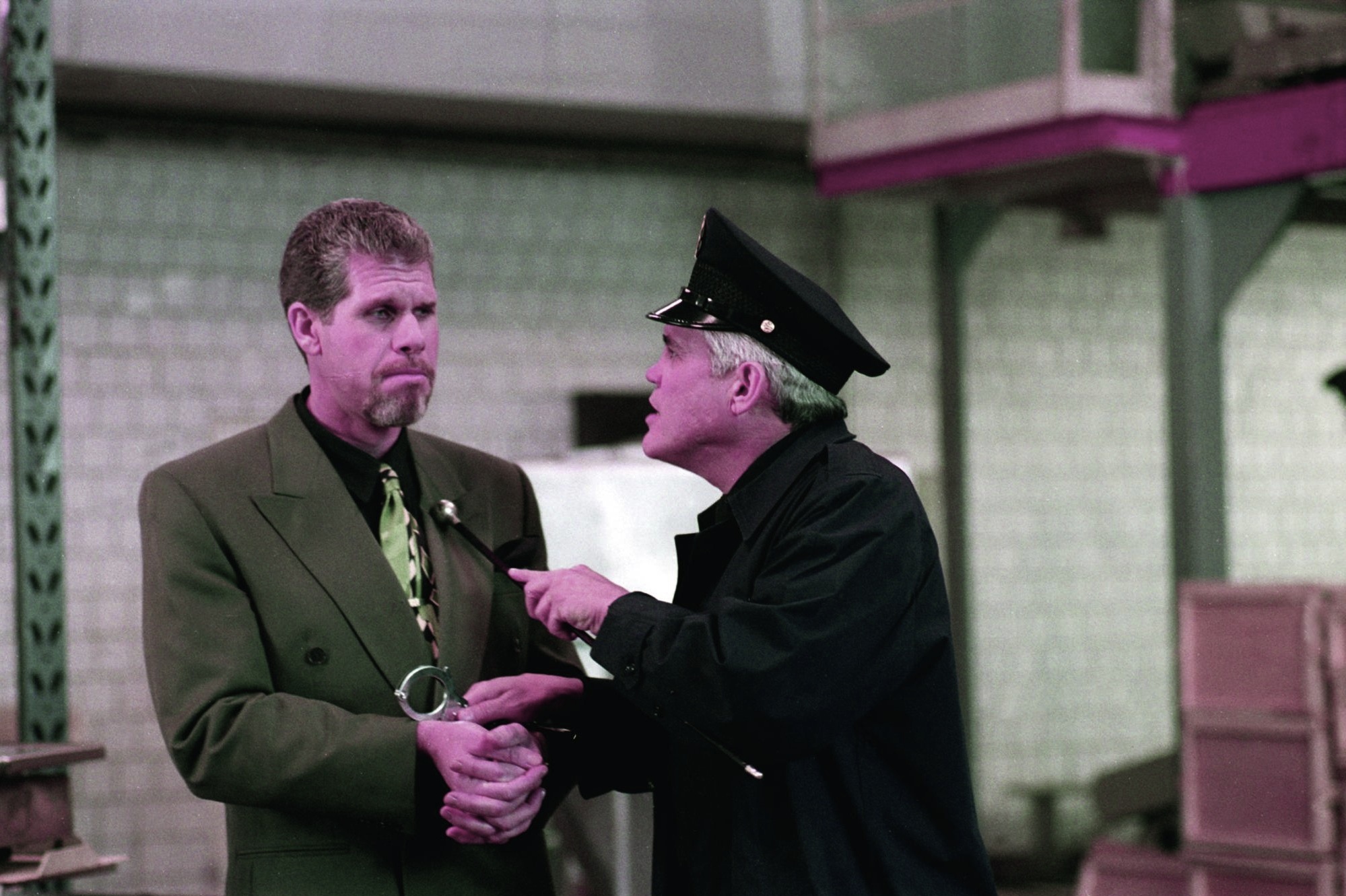 Ron Perlman and G.W. Bailey in Police Academy: Mission to Moscow (1994)