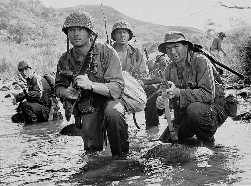 Claude Akins, Peter Brown, Ty Hardin, and Will Hutchins in Merrill's Marauders (1962)