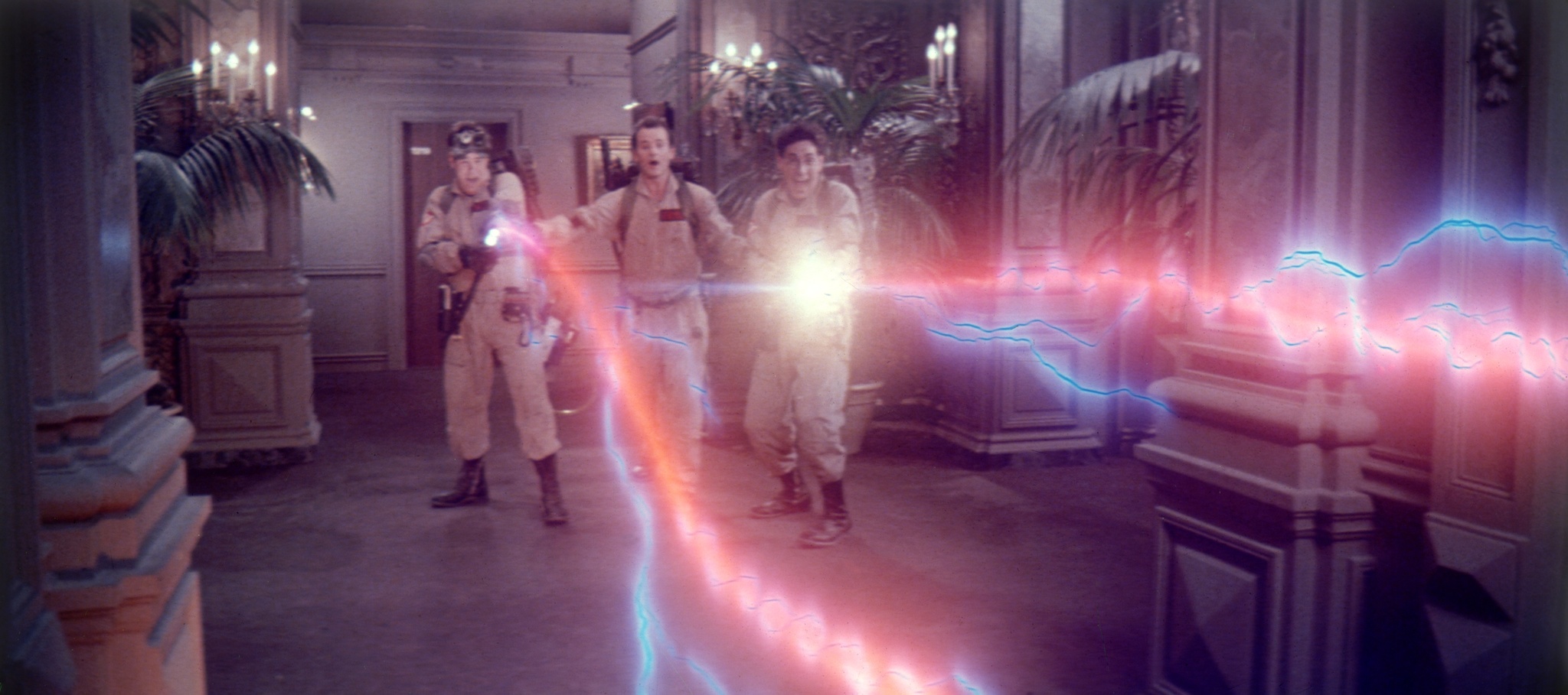 Dan Aykroyd, Bill Murray, and Harold Ramis in Ghostbusters (1984)