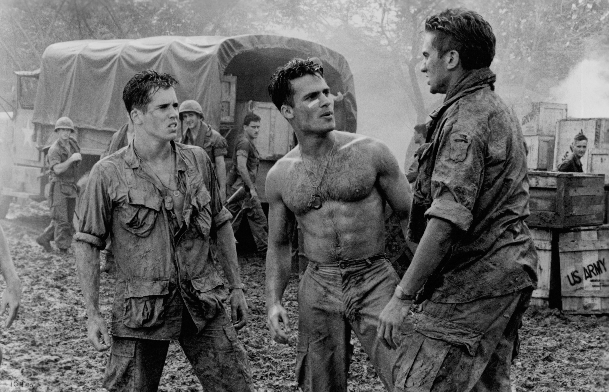 Anthony Barrile, Michael A. Nickles, and Tim Quill in Hamburger Hill (1987)