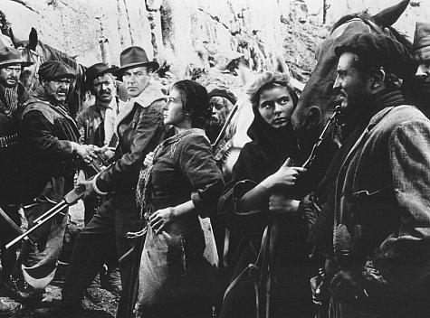 Ingrid Bergman, Gary Cooper, Arturo de Córdova, Alexander Granach, Katina Paxinou, Mikhail Rasumny, Vladimir Sokoloff, and Akim Tamiroff in For Whom the Bell Tolls (1943)