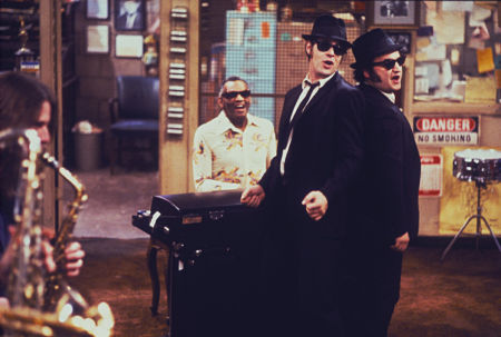 "The Blues Brothers" Ray Charles, Dan Aykroyd, John Belushi