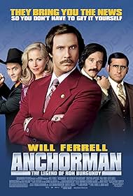 Christina Applegate, Will Ferrell, Steve Carell, David Koechner, and Paul Rudd in Anchorman: The Legend of Ron Burgundy (2004)