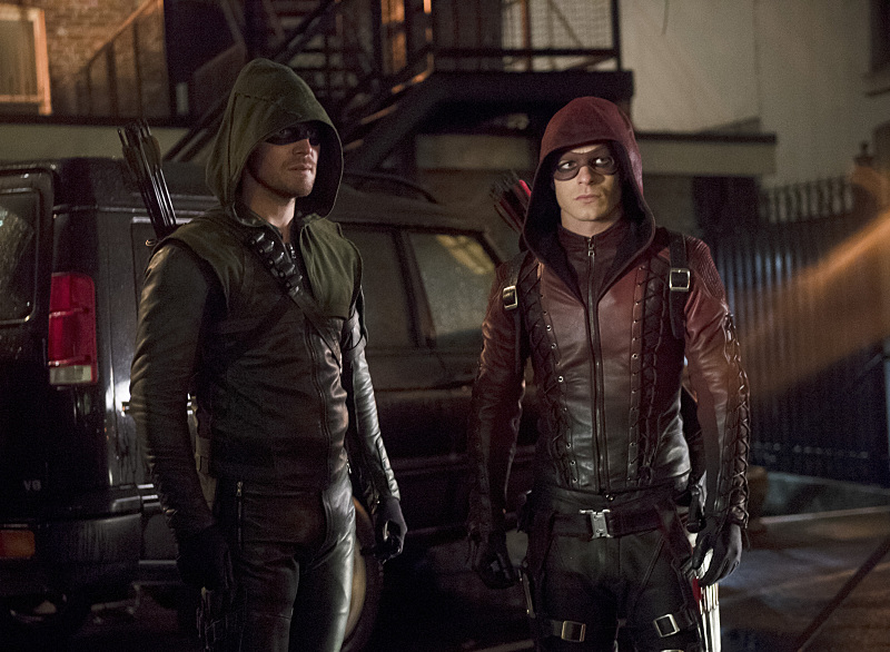 Stephen Amell and Colton Haynes in Arrow (2012)