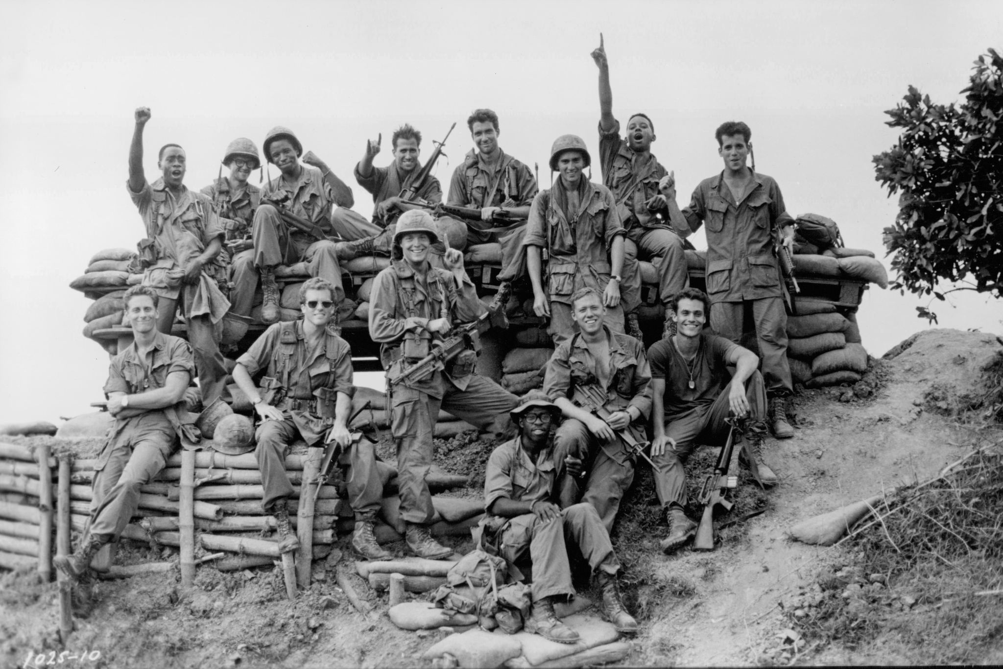 Don Cheadle, Dylan McDermott, Steven Weber, Courtney B. Vance, Anthony Barrile, Michael Boatman, Michael Dolan, Don James, Michael A. Nickles, Harry O'Reilly, Daniel O'Shea, Tommy Swerdlow, Tegan West, and Tim Quill in Hamburger Hill (1987)