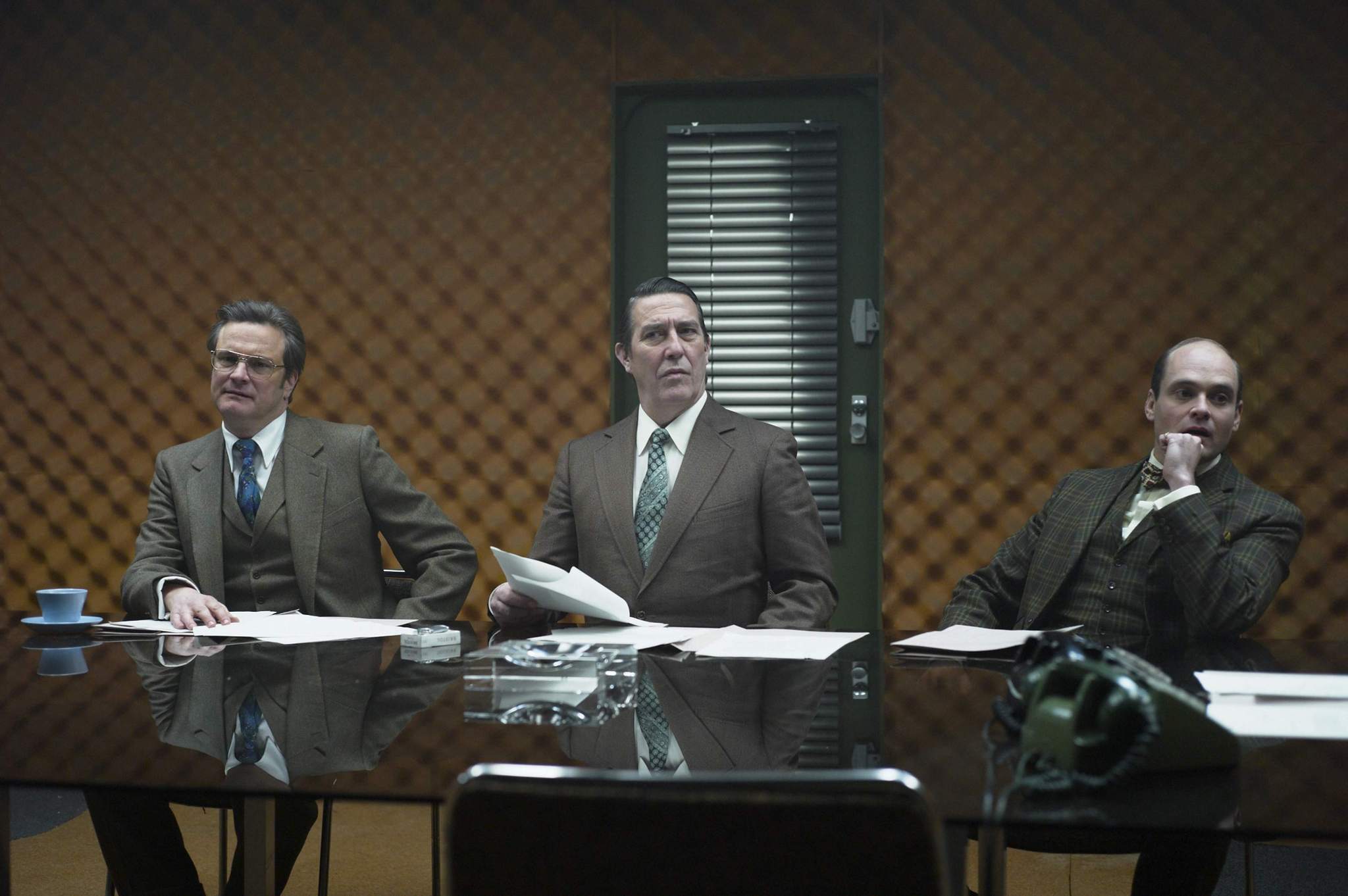 Colin Firth, Ciarán Hinds, and David Dencik in Tinker Tailor Soldier Spy (2011)