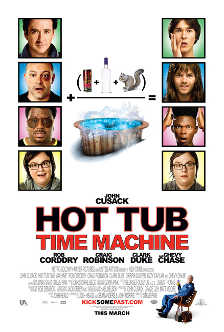 John Cusack, Chevy Chase, Clark Duke, Craig Robinson, Rob Corddry, Brook Bennett, Aliu Oyofo, and Jake Rose in Hot Tub Time Machine (2010)