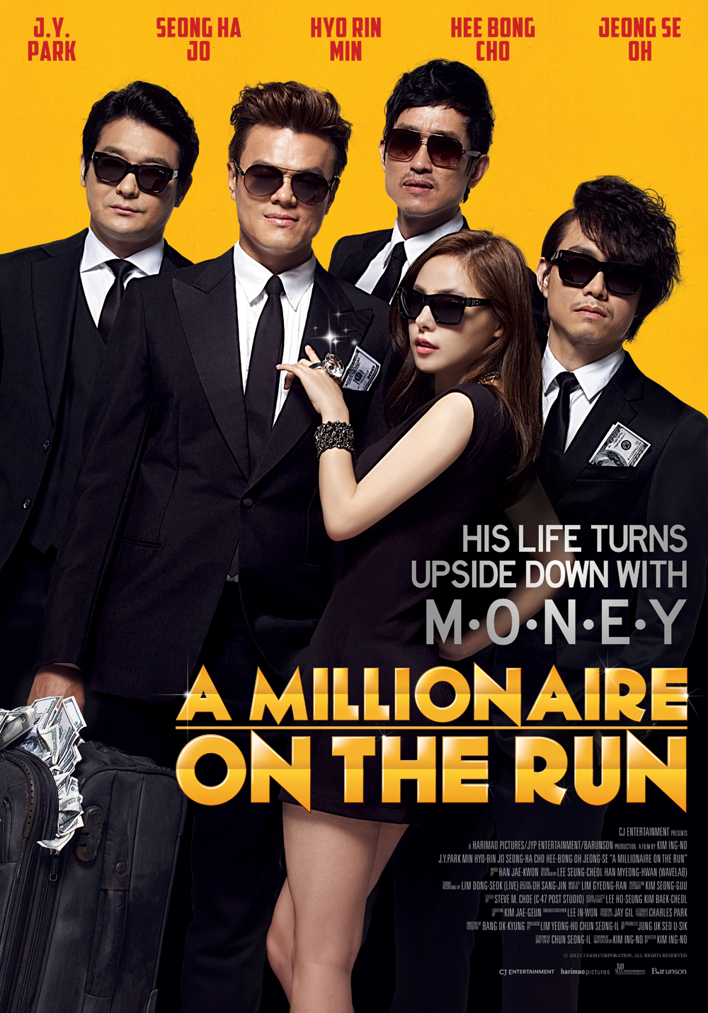 Jo Sung-ha, Jo Hie-bong, Oh Jung-se, J.Y. Park, and Min Hyo-rin in A Millionaire on the Run (2012)