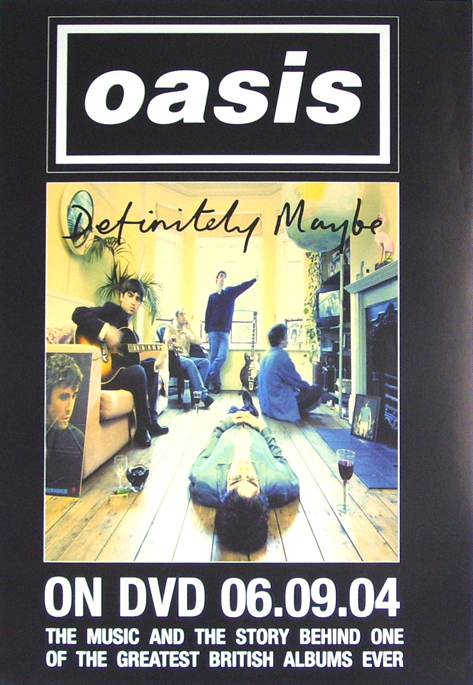 Paul McGuigan, Paul Arthurs, Liam Gallagher, Noel Gallagher, Tony McCarroll, and Oasis in Oasis: Definitely Maybe (2004)