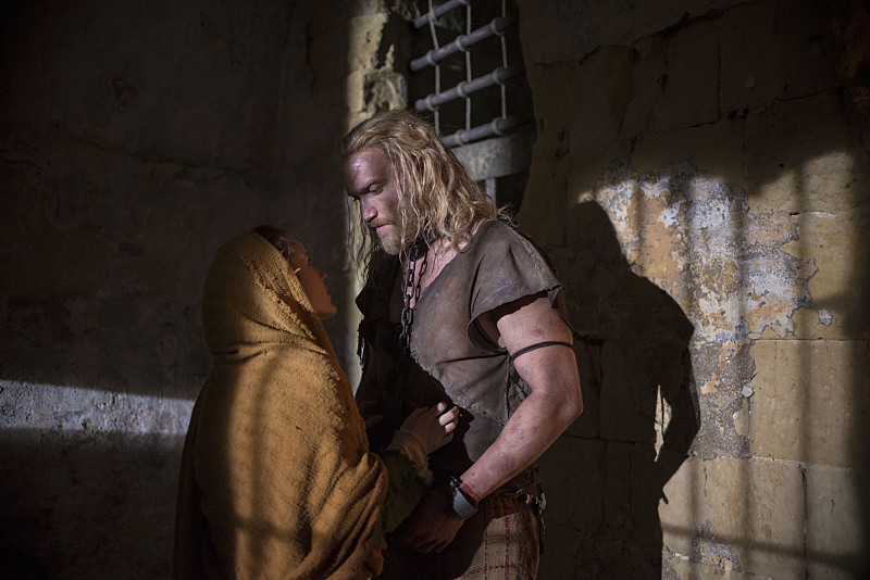 Diarmaid Murtagh and Rachel Brosnahan in The Dovekeepers (2015)