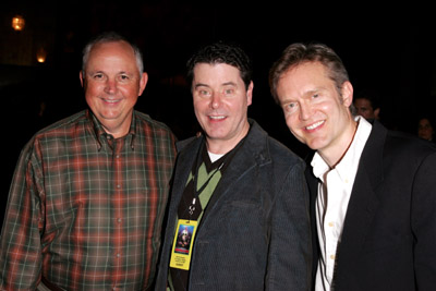 Mark Dindal, Randy Fullmer, and Dick Cook at an event for Chicken Little (2005)