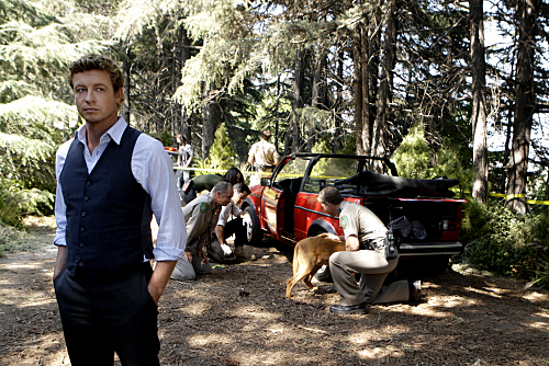 Simon Baker, Michael O'Neill, Pepper Sweeney, and Tim Kang in The Mentalist (2008)