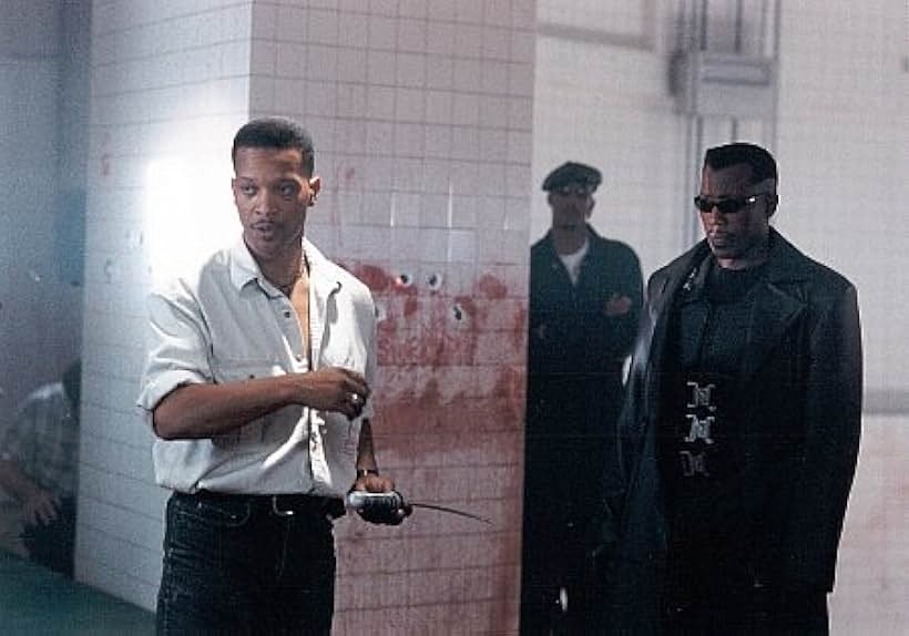 Jeff Ward with Wesley Snipes on the set of "Blade"