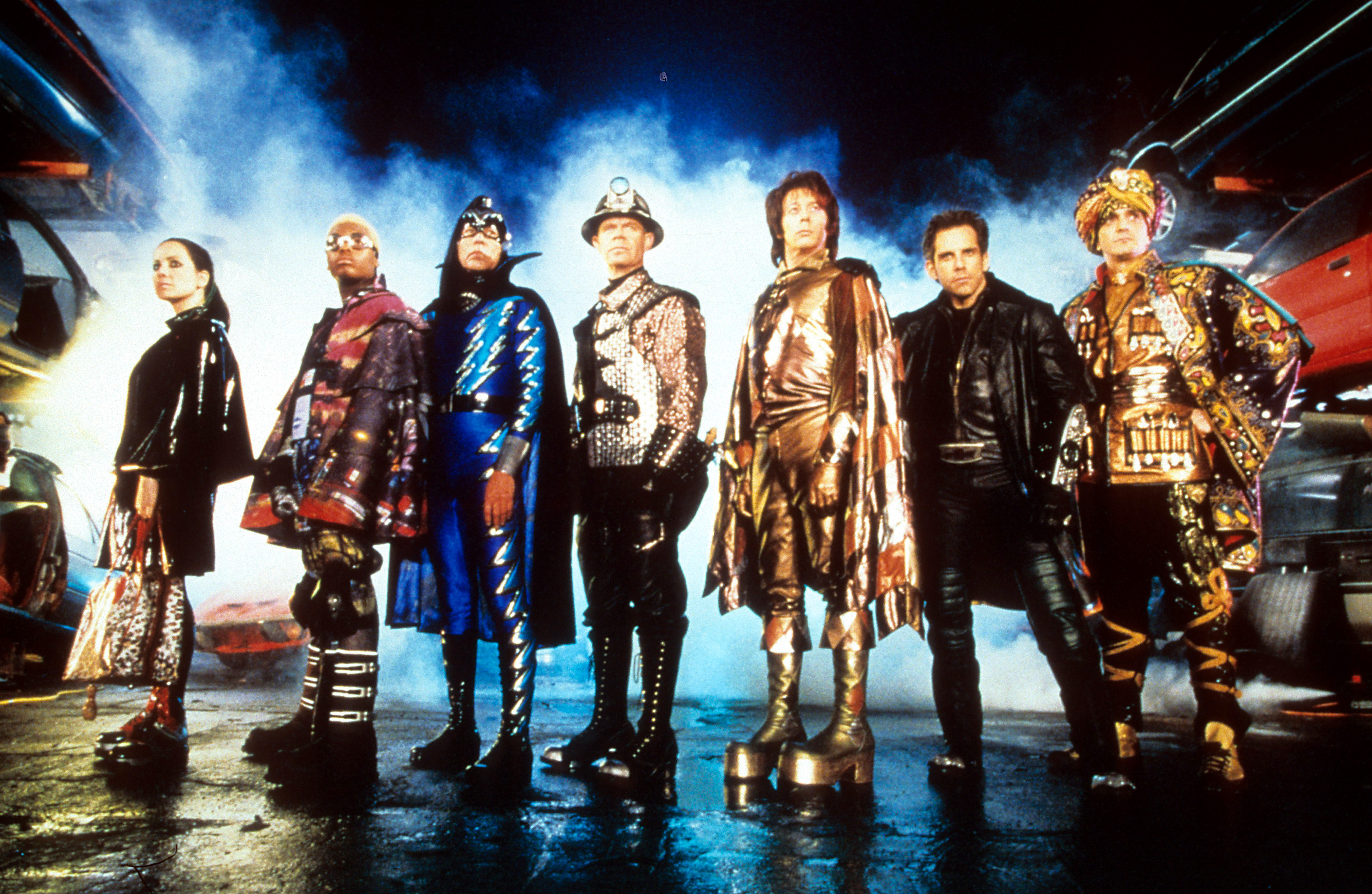 Hank Azaria, Janeane Garofalo, William H. Macy, Paul Reubens, Ben Stiller, Kel Mitchell, and Wes Studi in Mystery Men (1999)