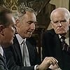 Nigel Hawthorne, John Barron, and Peter Cellier in Yes, Prime Minister (1986)