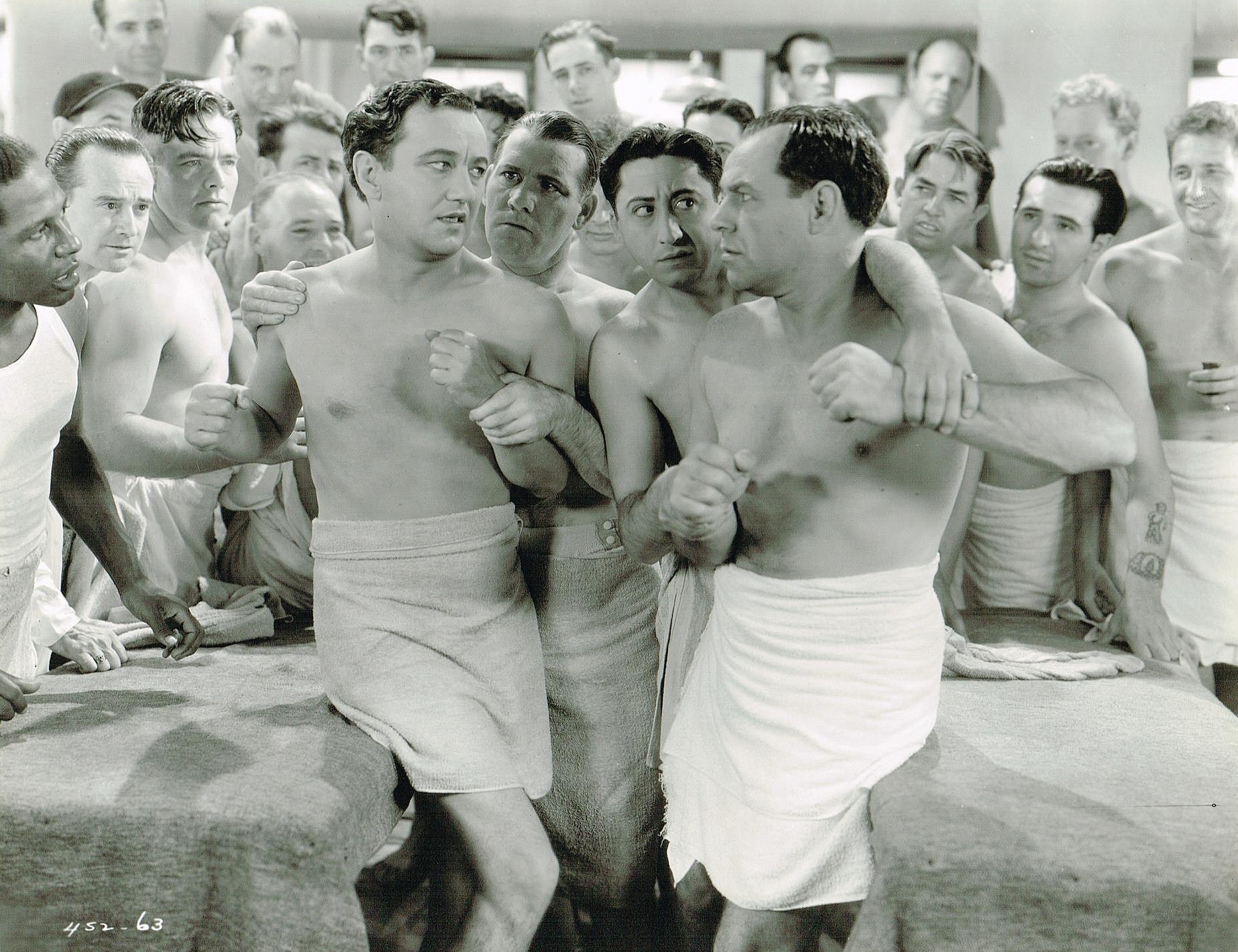 Francis X. Bushman Jr., Mike Donlin, Tom Dugan, Eddie Gribbon, J.C. Nugent, Benny Rubin, Joe Schenck, and Gus Van in They Learned About Women (1930)