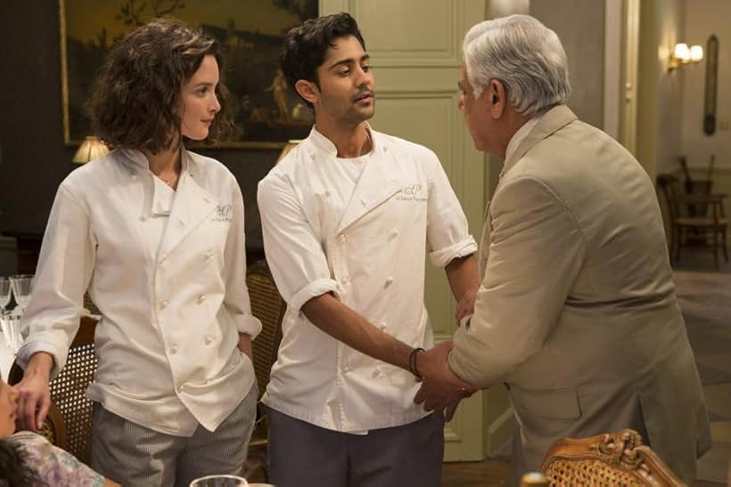 Om Puri, Manish Dayal, and Charlotte Le Bon in The Hundred-Foot Journey (2014)