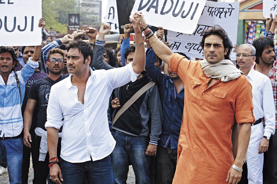 Ajay Devgn and Arjun Rampal in Satyagraha (2013)