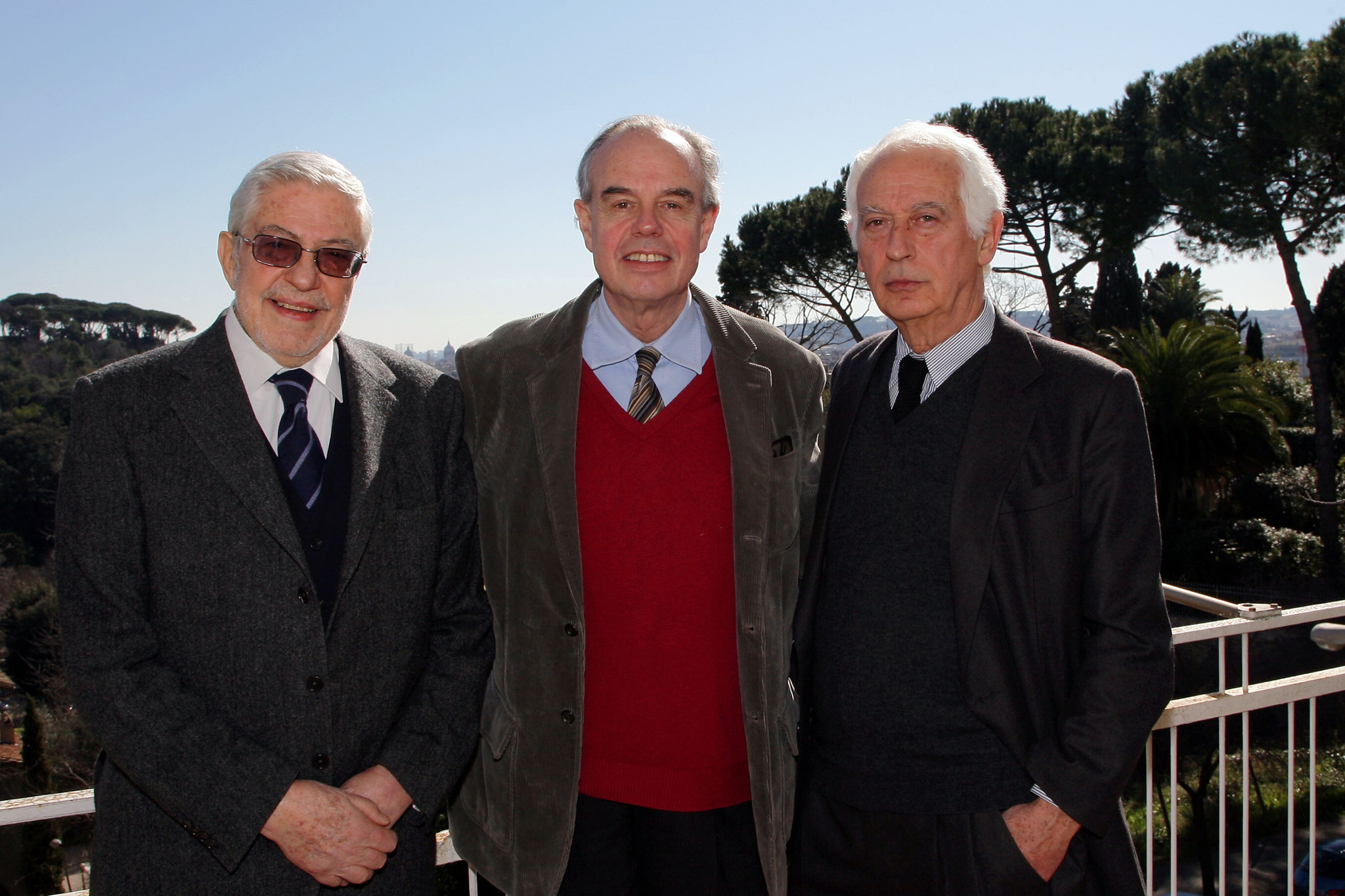 Emidio Greco, Frédéric Mitterrand, and Ettore Scola