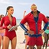 Dwayne Johnson and Ilfenesh Hadera in Baywatch (2017)