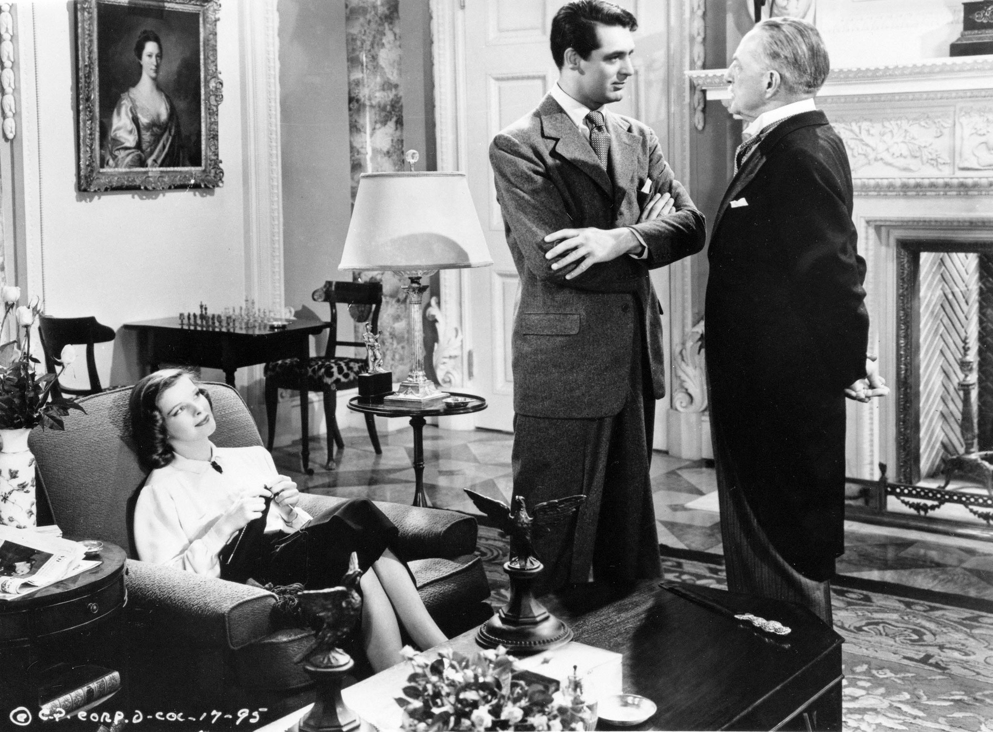 Cary Grant, Katharine Hepburn, and Henry Kolker in Holiday (1938)