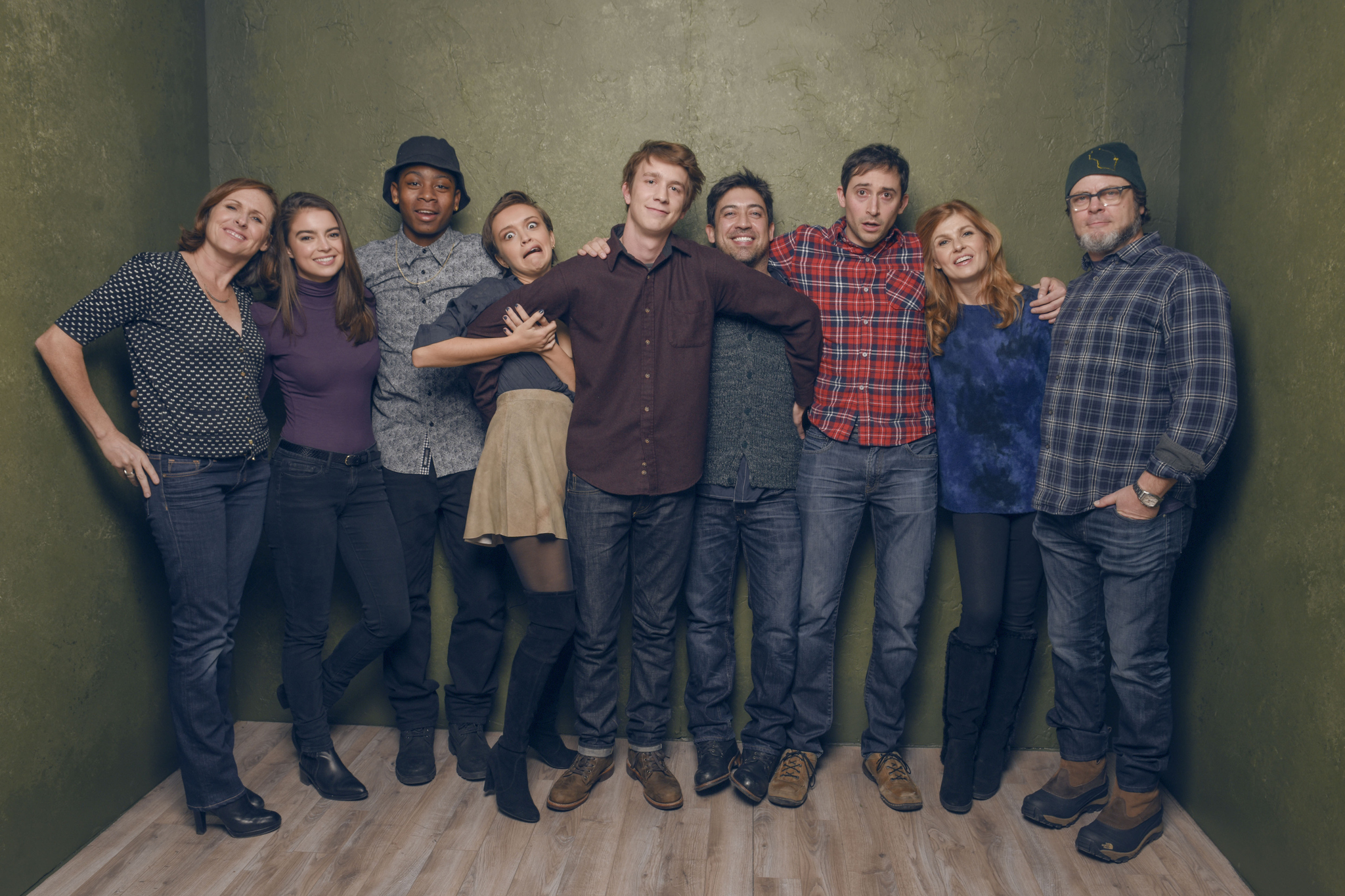 Alfonso Gomez-Rejon, Connie Britton, Nick Offerman, Molly Shannon, Thomas Mann, Katherine Hughes, Olivia Cooke, Jesse Andrews, and RJ Cyler at an event for Me and Earl and the Dying Girl (2015)