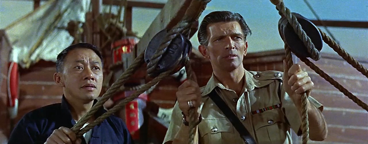 Michael Rennie and Frank Tang in Soldier of Fortune (1955)