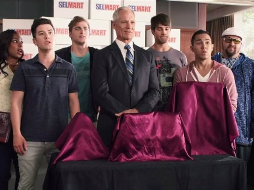 Matt Riedy, Kendall Schmidt, Carlos PenaVega, Tanya Chisholm, Stephen Kramer Glickman, James Maslow, and Logan Henderson in Big Time Rush (2009)