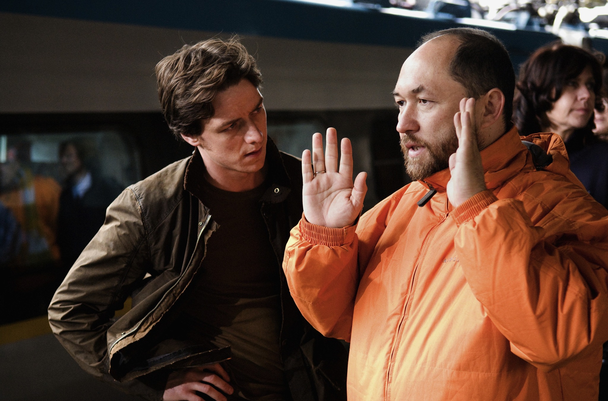 Timur Bekmambetov and James McAvoy in Wanted (2008)