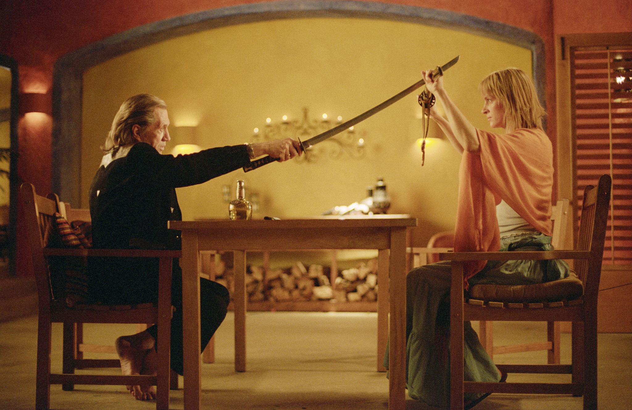 Uma Thurman and David Carradine in Kill Bill: Vol. 2 (2004)