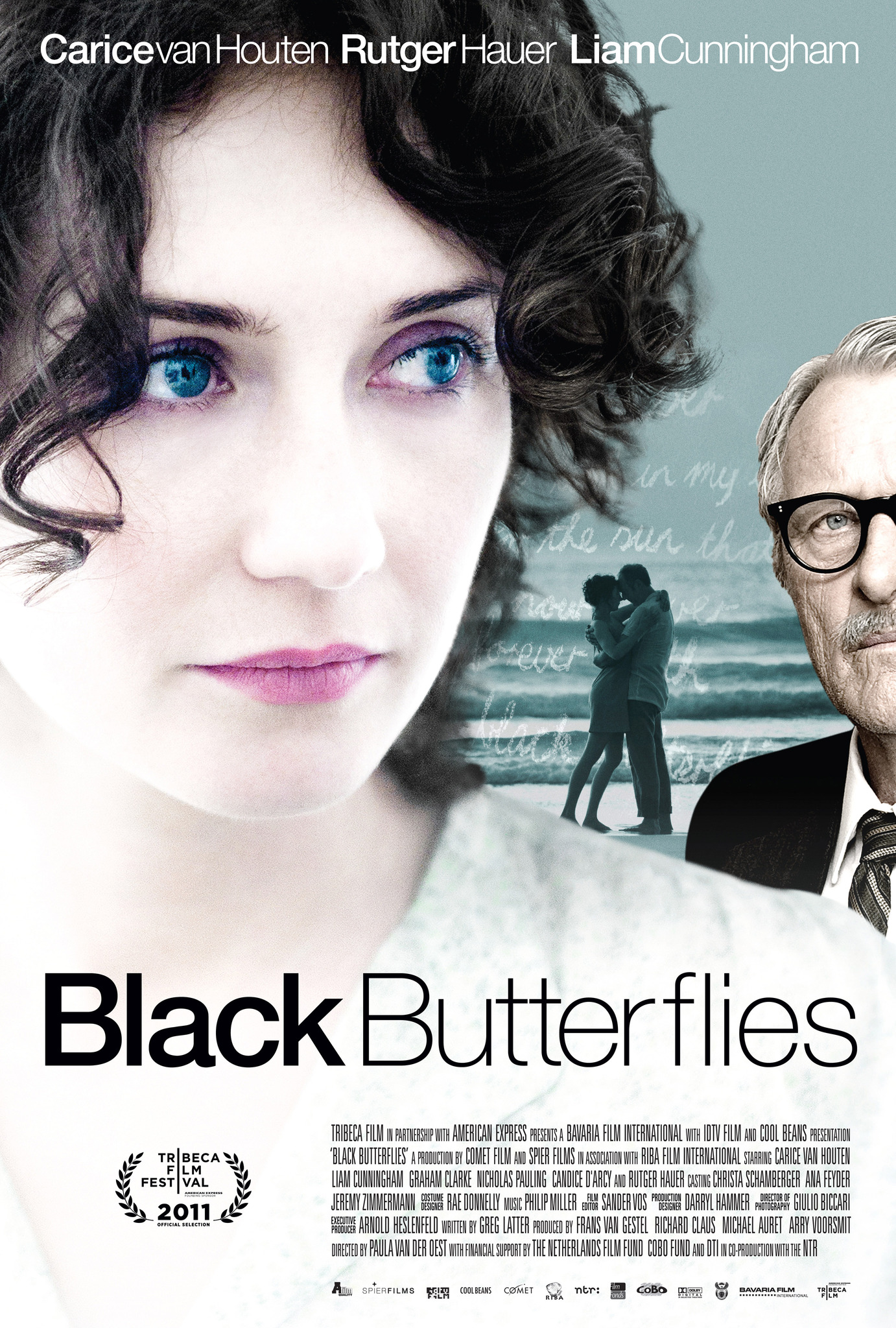 Rutger Hauer, Liam Cunningham, and Carice van Houten in Black Butterflies (2011)