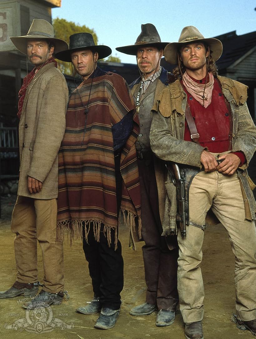 Michael Biehn, Ron Perlman, Dale Midkiff, and Eric Close in The Magnificent Seven (1998)