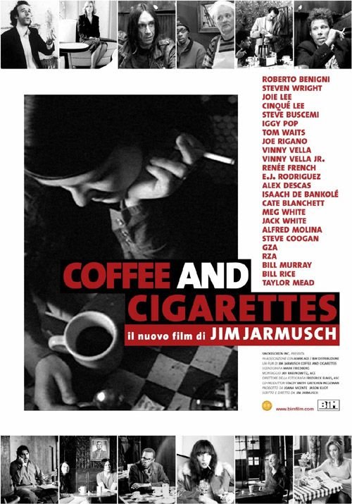 Steve Buscemi, Bill Murray, Alfred Molina, Roberto Benigni, Cate Blanchett, Tom Waits, Iggy Pop, Alex Descas, Renee French, Jack White, and Meg White in Coffee and Cigarettes (2003)