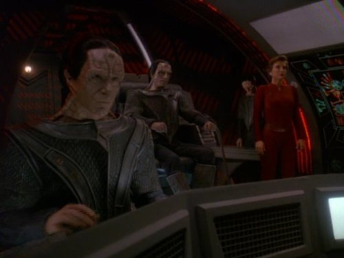 Nana Visitor, Marc Alaimo, and Casey Biggs in Star Trek: Deep Space Nine (1993)