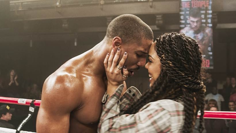 Michael B. Jordan and Tessa Thompson in Creed (2015)