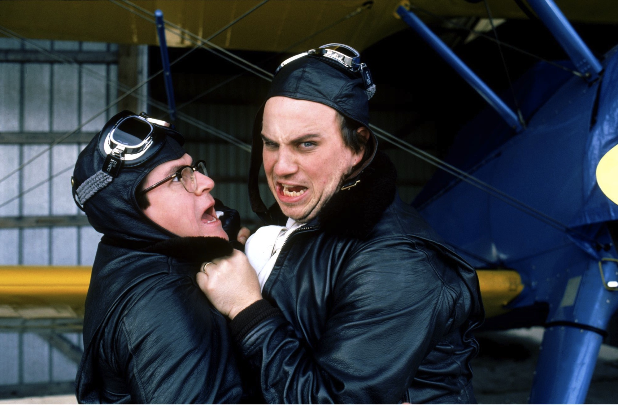 Bobcat Goldthwait and Tim Kazurinsky in Police Academy 4: Citizens on Patrol (1987)