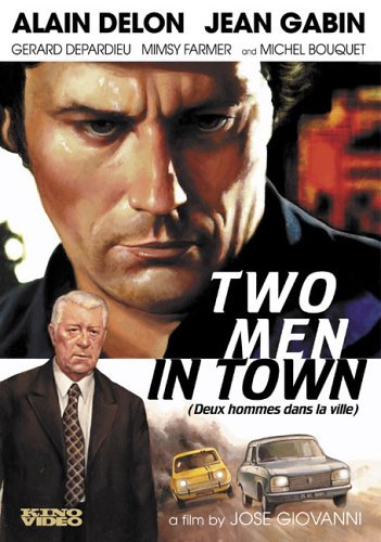 Alain Delon and Jean Gabin in Two Men in Town (1973)