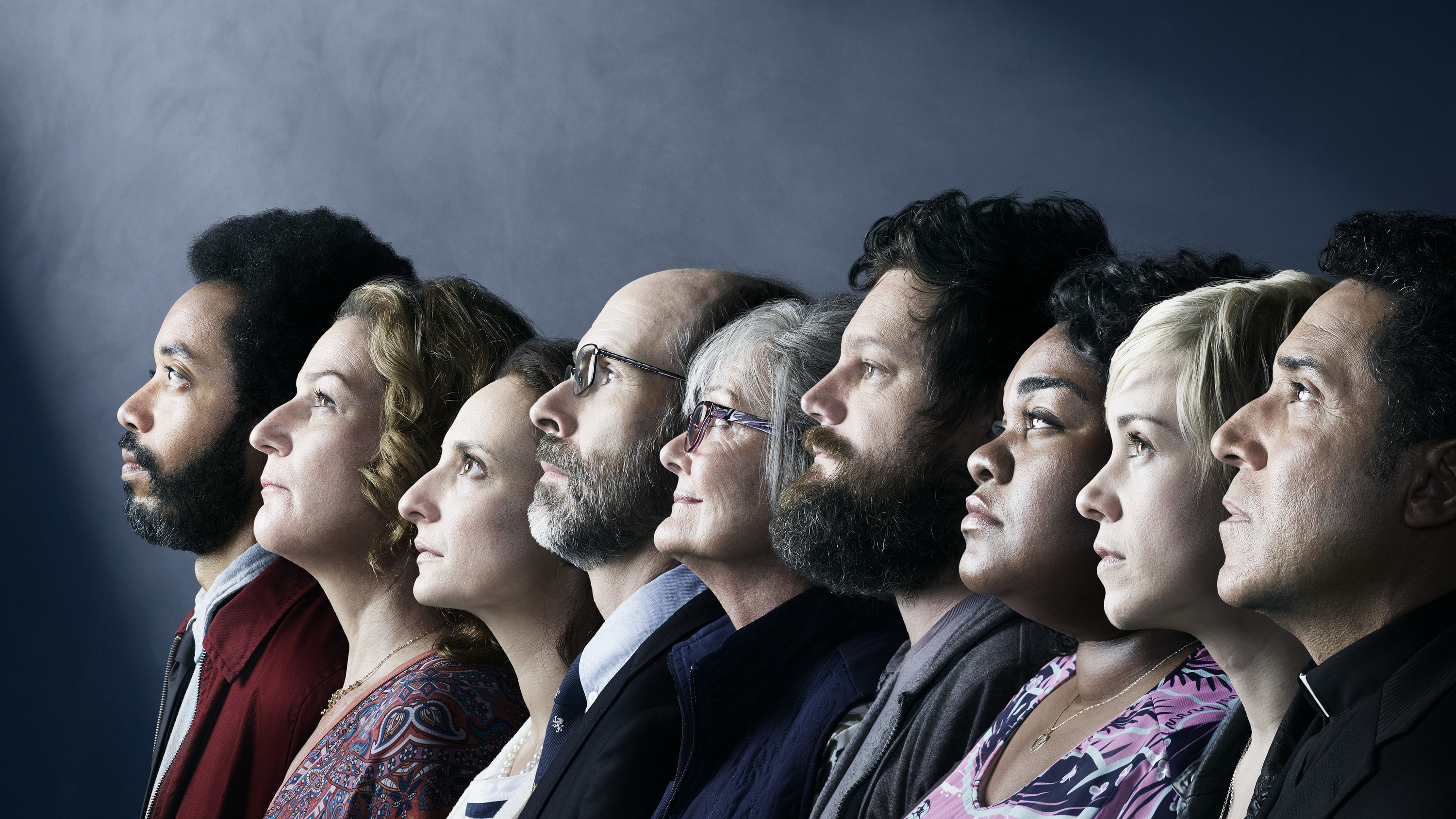 Ana Gasteyer, Nancy Lenehan, Brian Huskey, Oscar Nuñez, Wyatt Cenac, Tracee Chimo Pallero, Alice Wetterlund, Luka Jones, and Da'Vine Joy Randolph in People of Earth (2016)