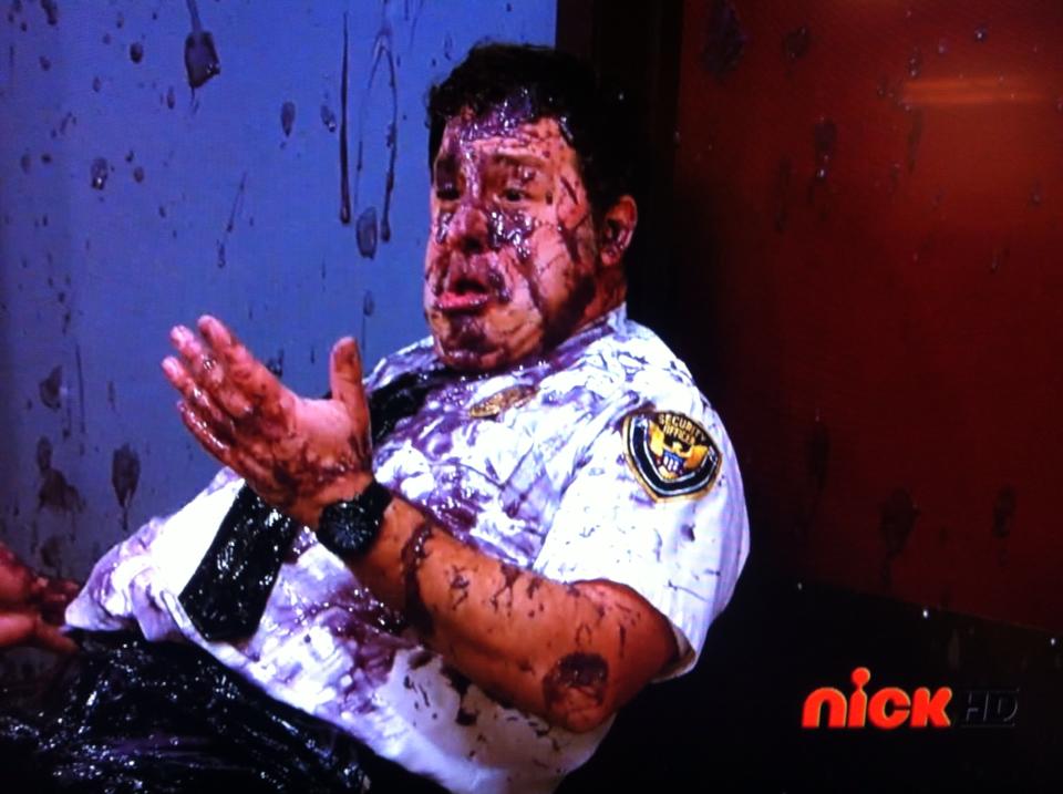 Production still from "Marvin Marvin" (Nickelodeon). Roger Rignack as the bumbling Security Guard.