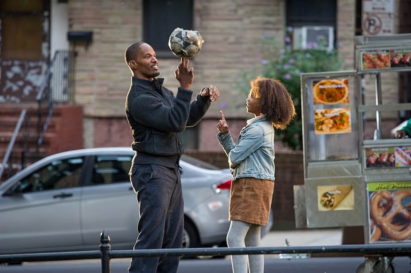 Jamie Foxx and Quvenzhané Wallis in Annie (2014)