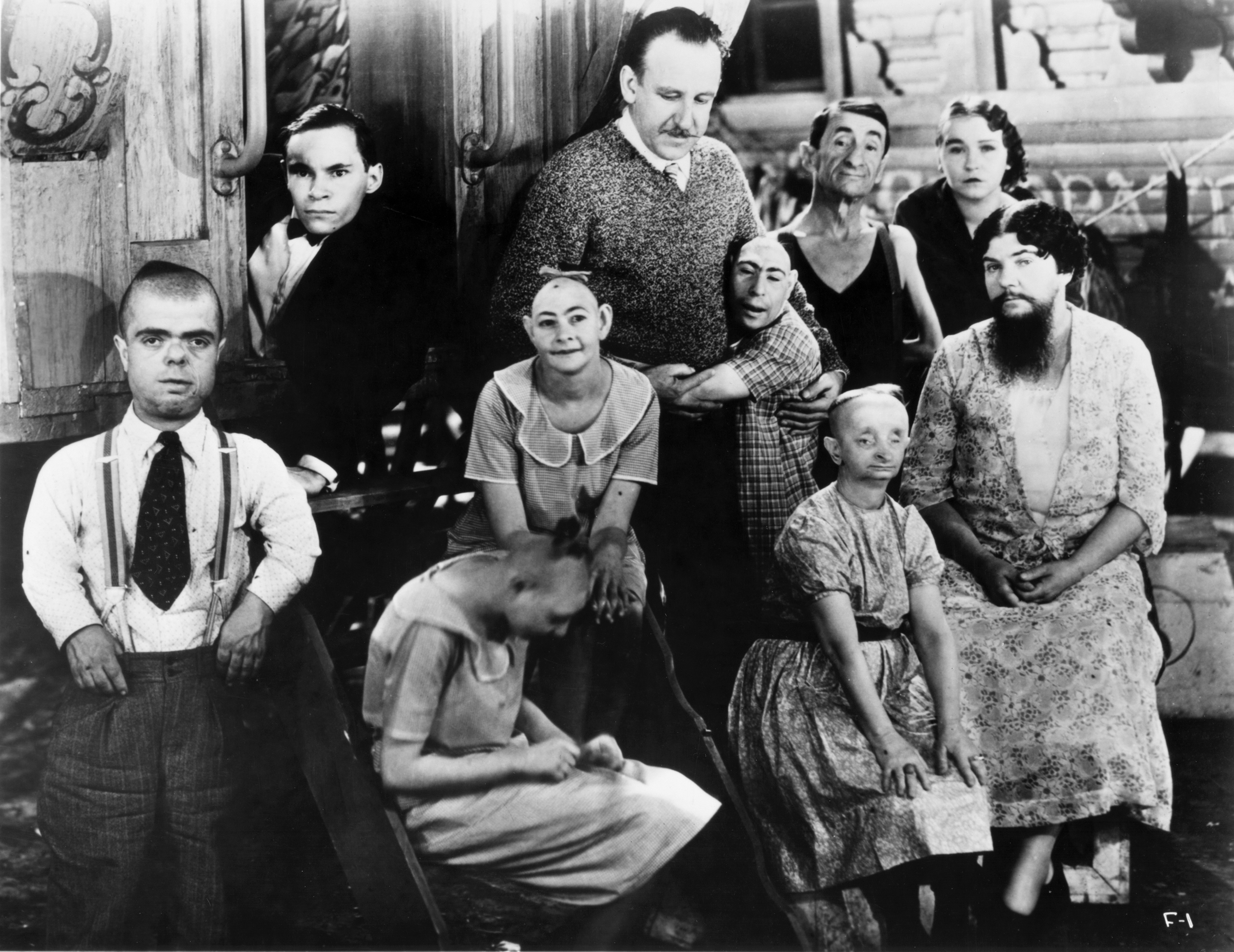 Jerry Austin, Tod Browning, Johnny Eck, Elizabeth Green, Martha Morris, Peter Robinson, Olga Roderick, Schlitze, Elvira Snow, and Jenny Lee Snow in Freaks (1932)