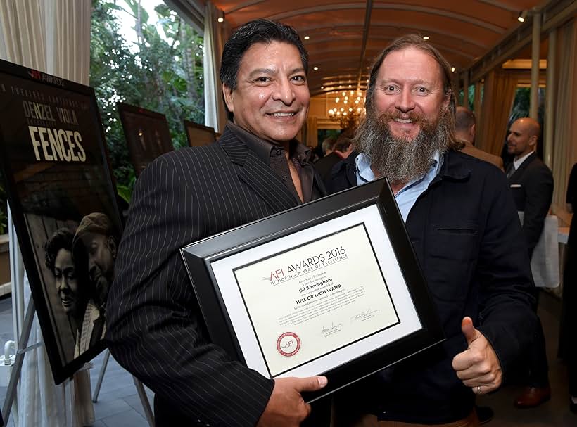 Gil Birmingham and David Mackenzie at an event for Hell or High Water (2016)