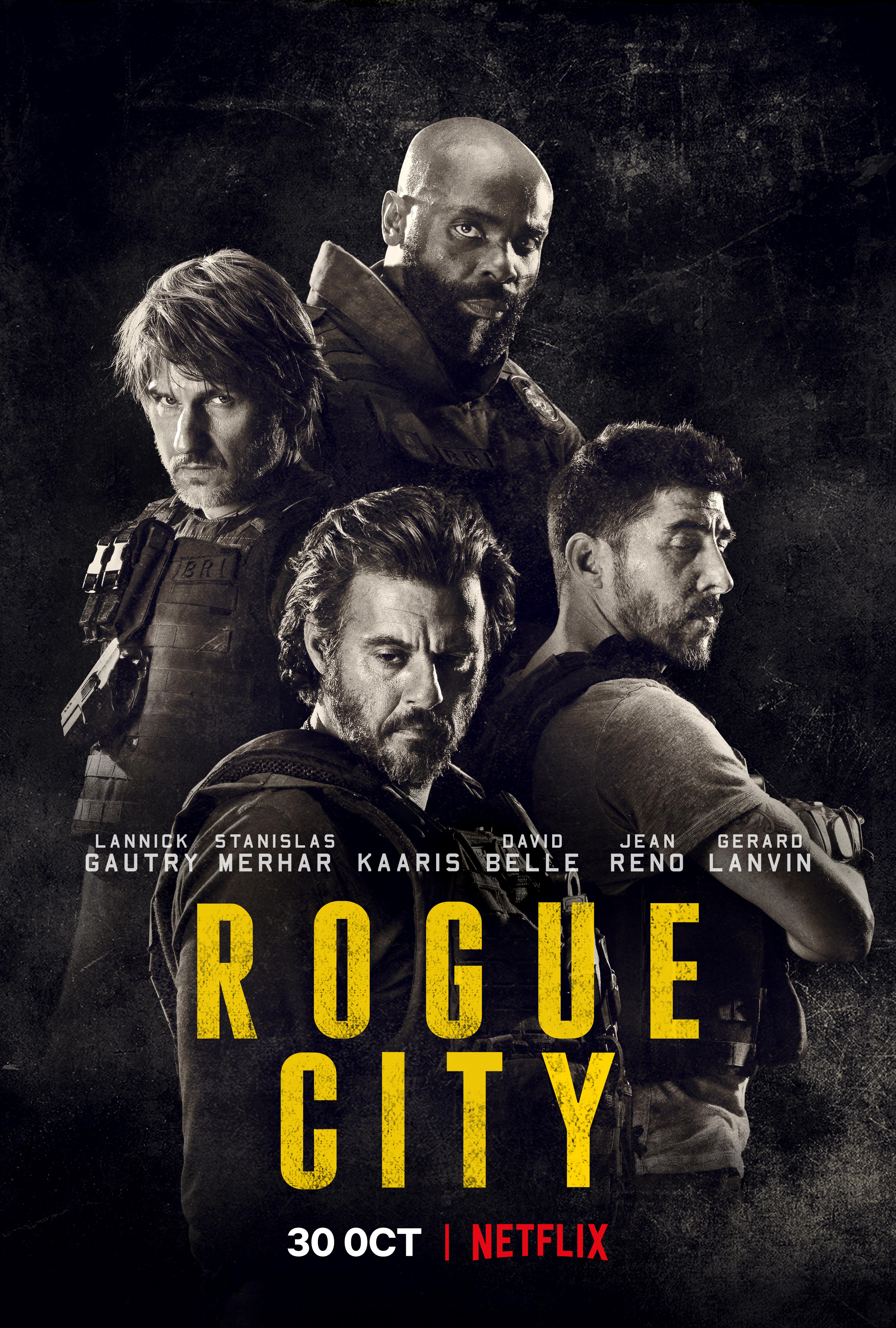 Stanislas Merhar, David Belle, Lannick Gautry, and Kaaris in Rogue City (2020)