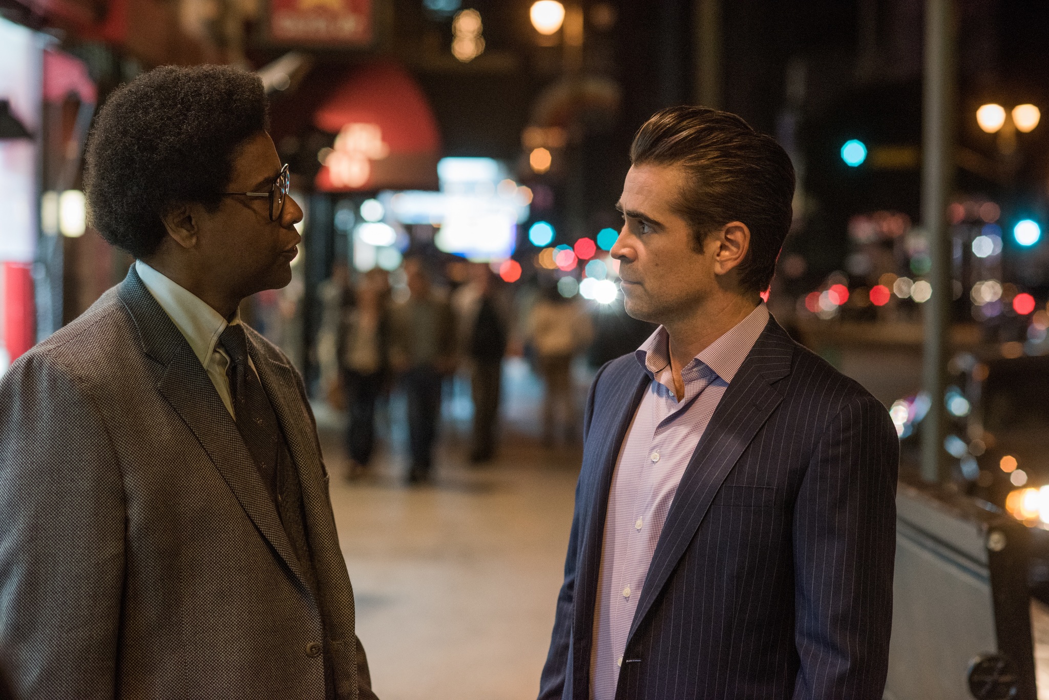 Denzel Washington and Colin Farrell in Roman J. Israel, Esq. (2017)