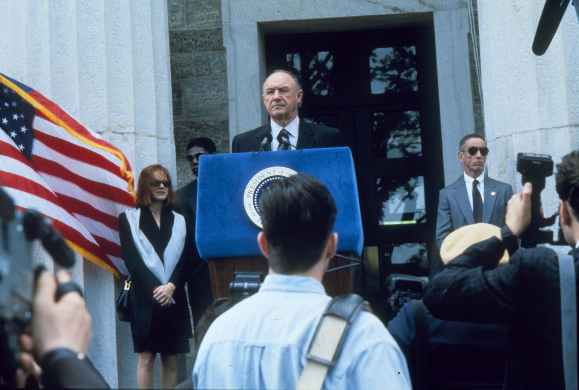 Gene Hackman, Judy Davis, Scott Glenn, and Dennis Haysbert in Absolute Power (1997)